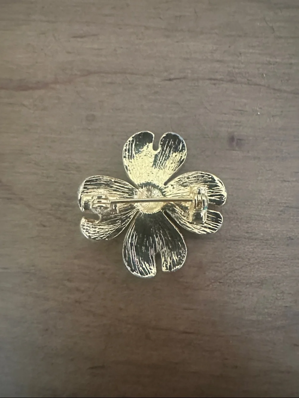 Vintage 1960’s Gold Tone Dogwood Blossom Brooch Pin